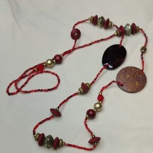 Elegant Red Beaded Necklace